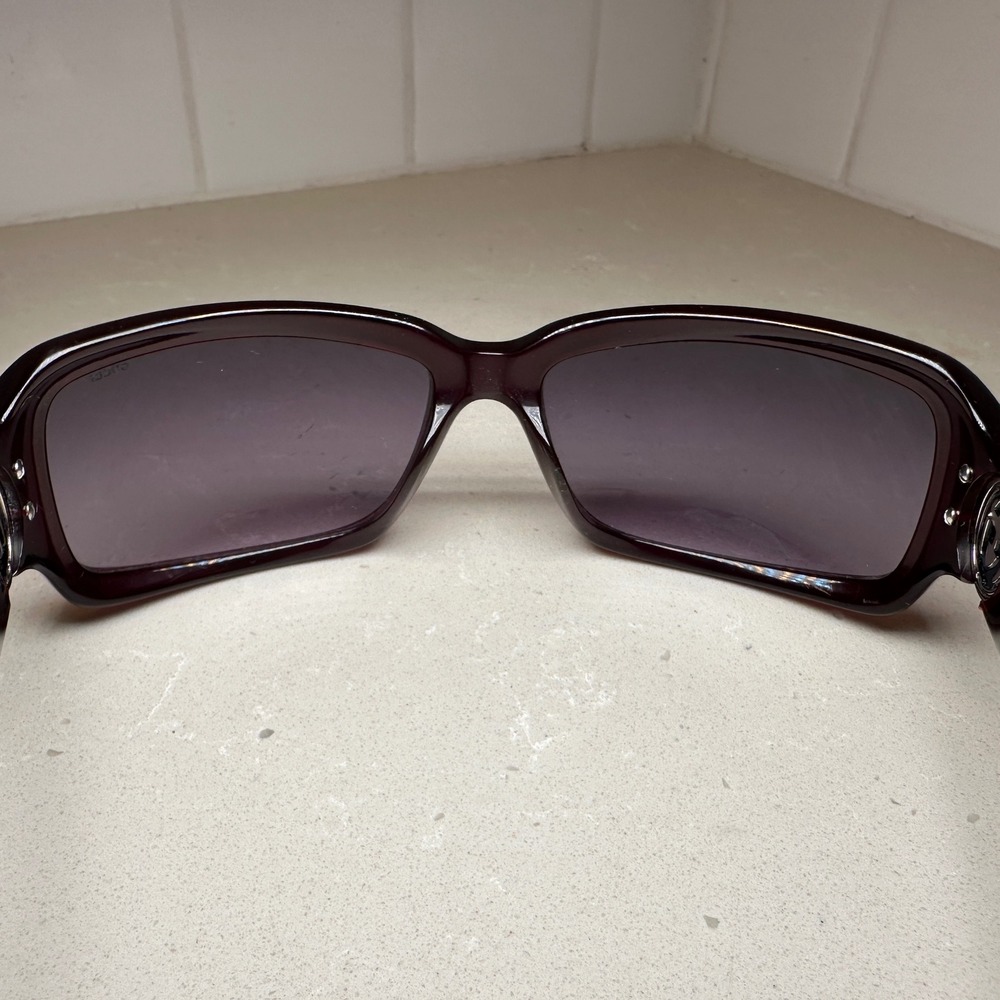 Vintage Y2K GUCCI Sunglasses Womens Burgundy Square Ball Joint Hinge Safilo - Picture 7 of 13